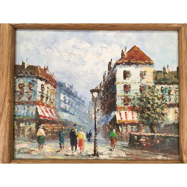 Caroline Burnett Parisienne Street Scene Painting Oil on Canvas Painting For Sale - Image 4 of 5