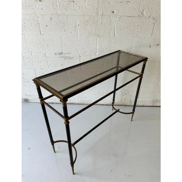 Maison Charles Neoclassical Bronze 2 patina Console For Sale - Image 11 of 12