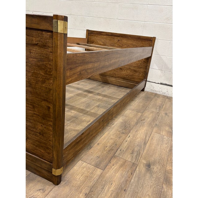 Brown Vintage Twin Size Campaign Style Firehouse Fire Department Style Bed For Sale - Image 8 of 12