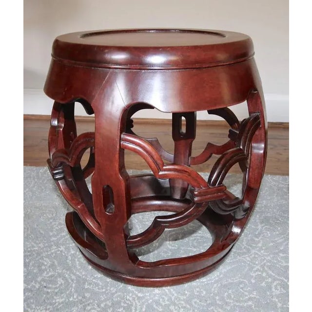 1950s Chinese Asian Hardwood Garden Seat Stools - a Pair For Sale In Palm Springs - Image 6 of 10