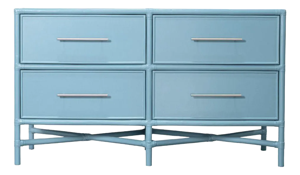 modern blue dresser Sophia Modern Style Crystal Tufted Upholstery 7 Drawer Dresser Finished  With Velvet Fabric Made With Wood In Blue Blue Bedroom Contemporary,Modern