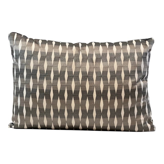 Fabricut Buvette Diamond 23x17 Feather/Down Pillow For Sale