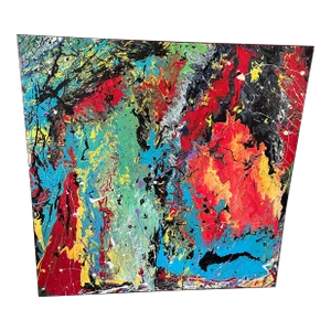 Motivated Seller: Vintage Abstract Expressionist Acrylic Painting
