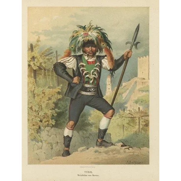 Kretschmer, South Tyrol, Austria, A Merana Vineyard Keeper, 1870, Print For Sale - Image 3 of 5