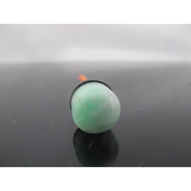 Brown Antique Chinese Shadow Agate Green Jade Stopper Snuff Bottle For Sale - Image 8 of 9