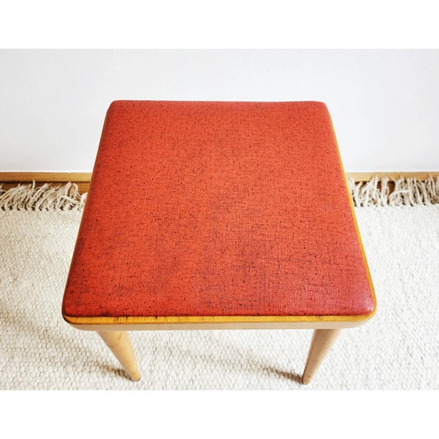 1950s Mid-Century Modern Stool attributed to Franz Schuster, 1950s For Sale - Image 5 of 7
