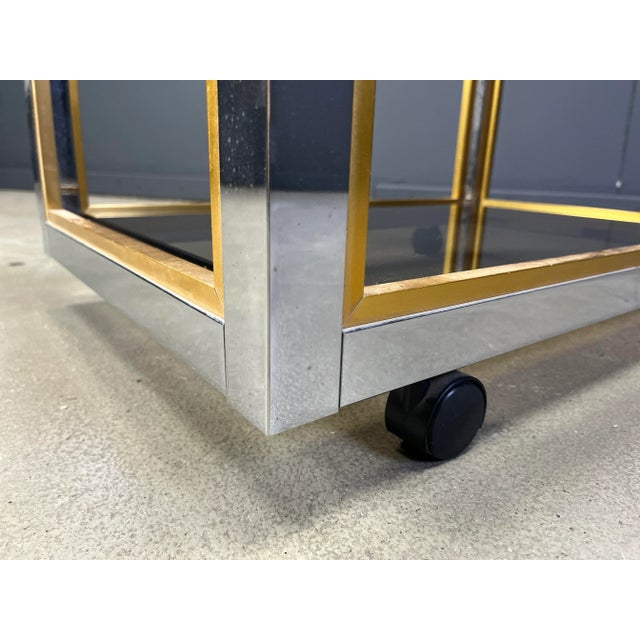 1970s Italian Brass and Chrome Drinks Trolley, 1970s For Sale - Image 5 of 10