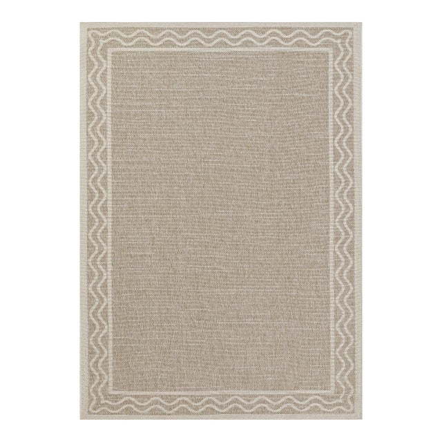 Erin Gates by Momeni Saybrook Ripple Grey Indoor/Outdoor Area Rug 5'3" X 7' For Sale