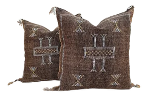 Handmade Cactus Silk Pillow Covers - a Pair