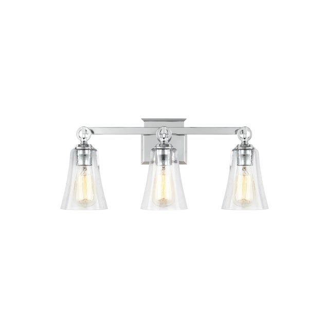 Transitional Sean Lavin by Visual Comfort Studio Monterro 3-Light Vanity, Chrome For Sale - Image 3 of 8