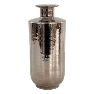 Mid-Century Italian Metallic Ceramic Vase by Aldo Londi for Bitossi, 1960s For Sale