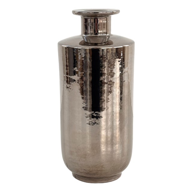 Mid-Century Italian Metallic Ceramic Vase by Aldo Londi for Bitossi, 1960s For Sale