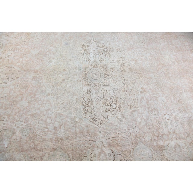 Persian Vintage Tabriz Rug With Delicate Medallion in Muted Neutrals - 8' 7'' X 12' 10''' For Sale - Image 11 of 14