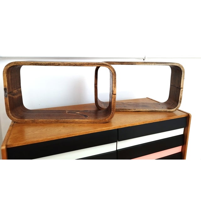 Wood Czech Decorative Shelves attributed to Ludvik Volak for Drevopodnik Holesov, 1960s, Set of 3 For Sale - Image 7 of 18