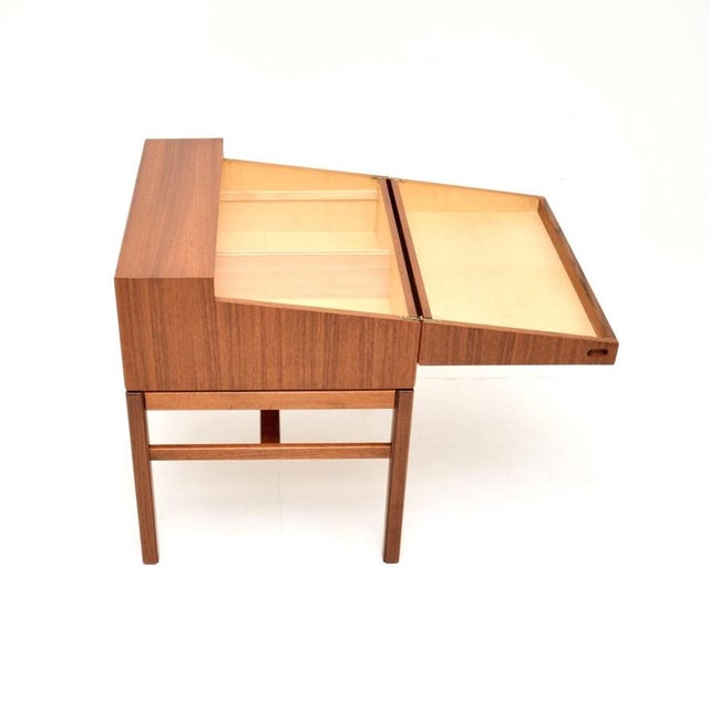 Brown Vintage Swedish Teak Side Table attributed to Sven Engstrom and Gunnar Myrstrand for Tingströms, 1960s For Sale - Image 8 of 12