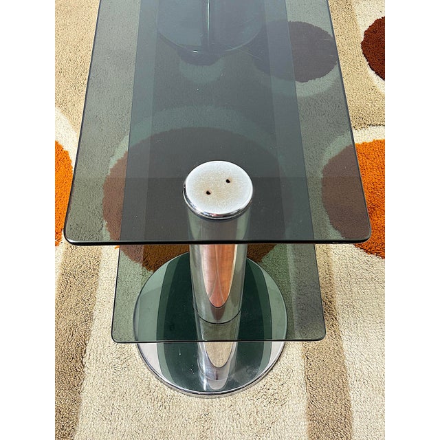 1970s Console Table in Chromed Steel with Smoked Glass, 1970s For Sale - Image 5 of 15