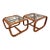 Geometric Bentwood Rattan SideTables With Smoked Glass Top From 70's/a Pair For Sale