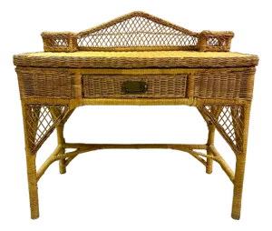 Vintage Wicker and Rattan Desk