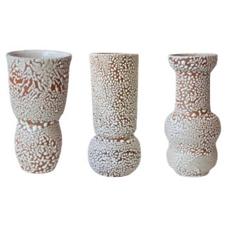 White Stoneware Vases by Moïo Studio, Set of 3 For Sale