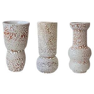 White Stoneware Vases by Moïo Studio, Set of 3