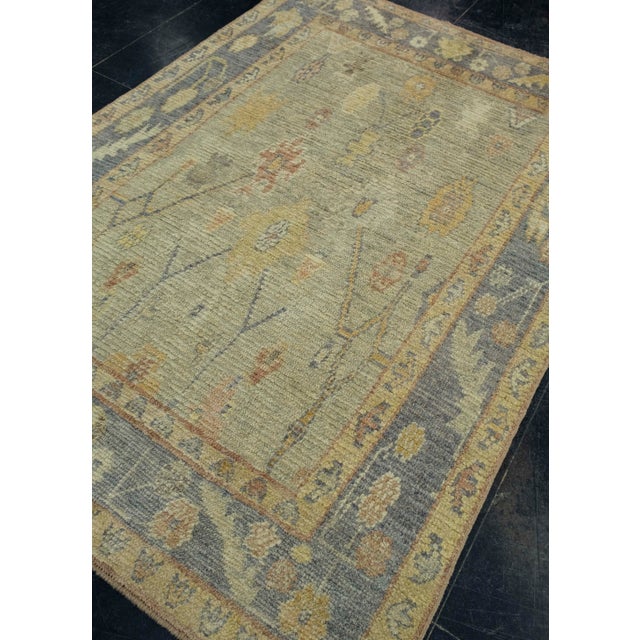 Turkish Turkish Oushak Rug 5'3" x 7'4" #18626 For Sale - Image 3 of 8