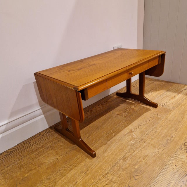 Wood Drop-Leaf Coffee Table in Teak with Drawer from Stag, 1970s For Sale - Image 7 of 15