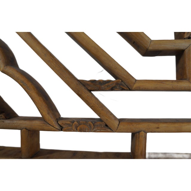 Wood Antique Transom Window in a Geometric Design For Sale - Image 7 of 11