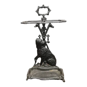 19th Century Cast Iron Terrier Umbrella Stand