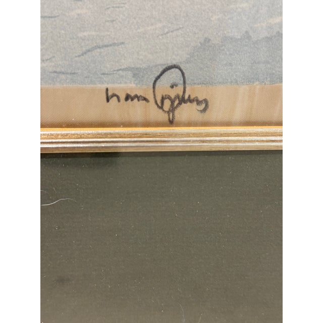 Mid-Century Hans Figura Signed Alpine Landscape Aquatint Etching on Silk For Sale - Image 11 of 11