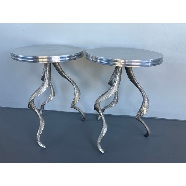 Mid-Century Modern Pair of Arthur Court Gueridon Side Tables, Circa 1970s For Sale - Image 3 of 16