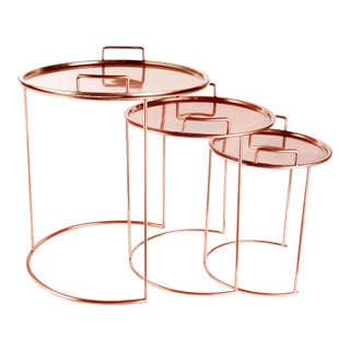 Contemporary Copper Nesting Tables - Set of 3