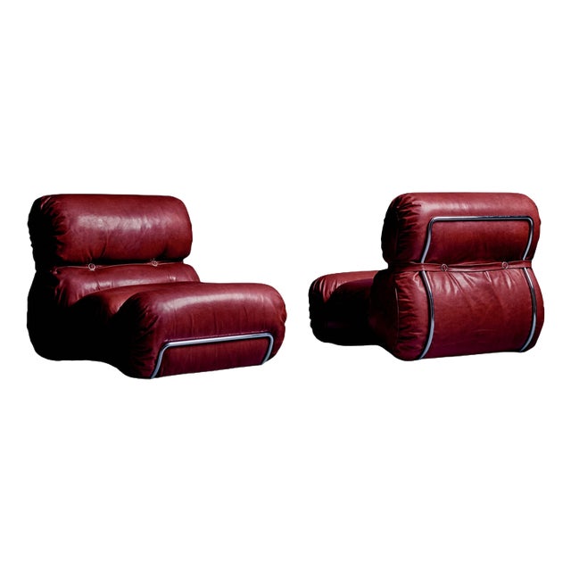Space Age Lounge Chairs attributed to Gastone Rinaldi, 1970s, Set of 2 For Sale