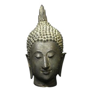 Antique Thai Bronze Buddha Head of Walking Buddha From the Ancient Kingdom of Sukhothai