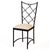 A refined set of 2 French chairs, circa 1950, crafted in wrought iron with brass accents and designed in the elegant...