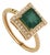 VRJewels 14k Yellow Gold Square Emerald Diamond Halo Vintage Ring Size 9 For Sale