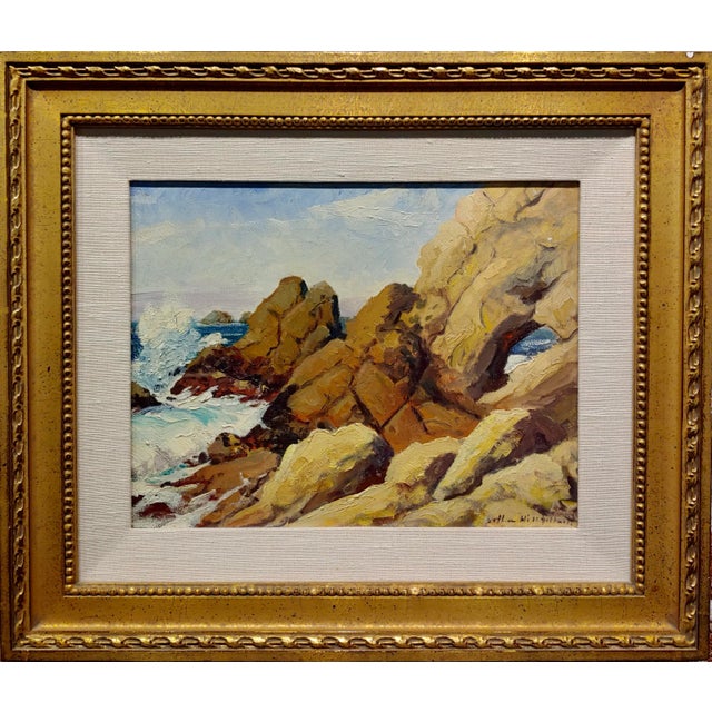 Arthur Hill Gilbert -Northern California Rocky Seascape-Oil Painting For Sale - Image 9 of 9