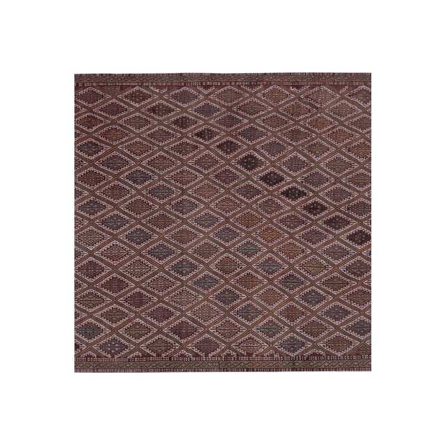 1960s Vintage Turkish Jajim Rug 4'8'' X 7'1'' For Sale - Image 5 of 10