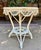 Vintage White Wicker and Rattan Side Table With Scalloped Skirt For Sale - Image 11 of 15