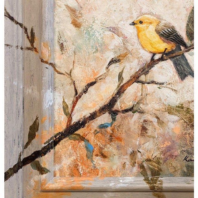 2020s Medium Sized Framed Canary Painting on Canvas. For Sale - Image 5 of 7
