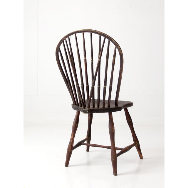 Antique 19th Century Brace Back Windsor Chair For Sale - Image 9 of 17