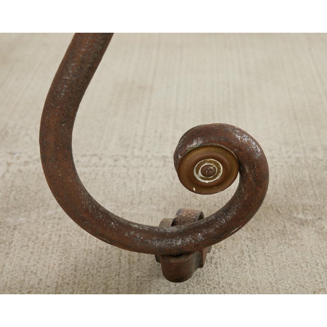 Country English Iron Marble Bronze Drink Table Trivet For Sale - Image 17 of 18