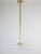 Industrial Mid 20th Century Industrial Flat Disc Milk Glass Brass Pole Pendant Light For Sale - Image 3 of 14