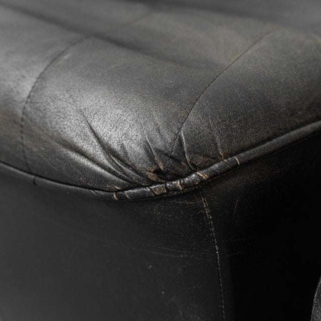 1970s Modular Four-Seater Sofa in Black Eco-Leather, 1970s, Set of 4 For Sale - Image 5 of 15