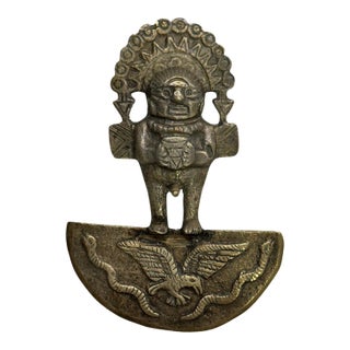 Vintage Pre-Columbian Style Brass Fertility Figure Sculpture For Sale
