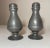 19th Century Large Pair of 19th Century Handmade Engraved Pewter Salt and Pepper Shakers For Sale - Image 5 of 11