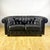 Chesterfield Club Sofa in Black Leather with Wooden Legs, 1960s For Sale - Image 9 of 9