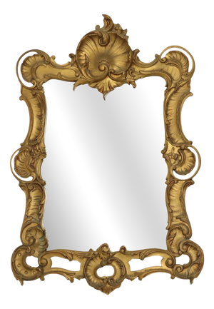 Italian Rococo Style Gilt Crested Mirror, 1960s