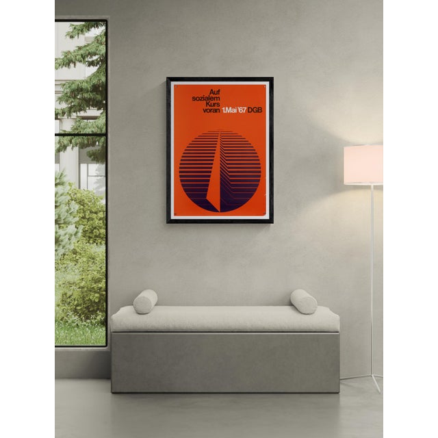 Auf sozialem kurs voran 1. Mai 1967 – original vintage political poster by acon – mid-century modern – 84.1x59.4 cm a1 the...
