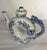 Chinoiserie Vintage Chinoiserie Blue & White Floral Donut Shaped Tea Pot and Lid For Sale - Image 3 of 5