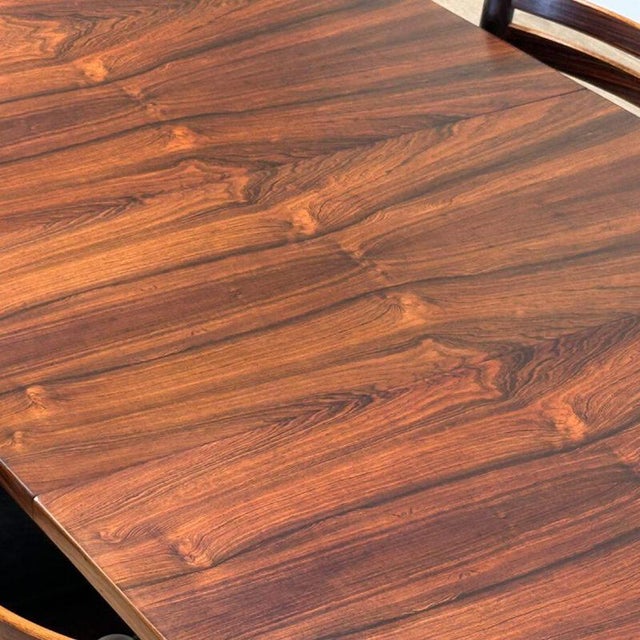 Wood Mid-Century Walnut Dining Table and Chairs, Denmark, Set of 5 For Sale - Image 7 of 12